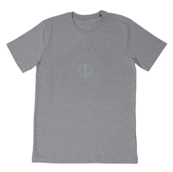 Genanvendt T-shirt i grå med print fra A-PIONEER