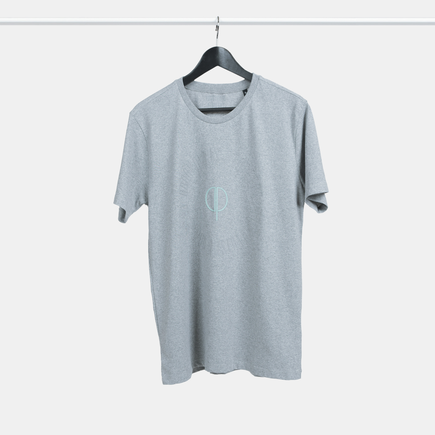 Genanvendt T-shirt med print i gråmelange til mænd fra A-PIONEER